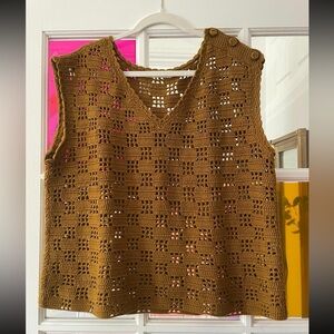 Misha and Puff Pima Cotton Crocheted Sweater Vest